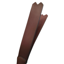 Pala Cuero Doble Marrón Aro Dorado