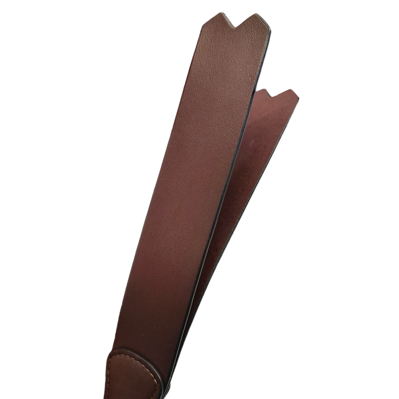 Pala Cuero Doble Marrón Aro Dorado