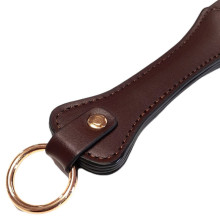 Pala Cuero Doble Marrón Aro Dorado