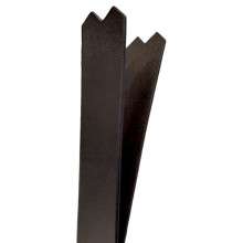 Pala Cuero Doble Negra Aro Dorado