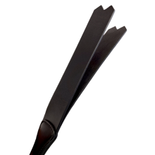 Pala Cuero Doble Negra Aro Dorado